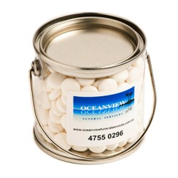 Small PVC Bucket Filled with Mints 170G (Normal Mints)