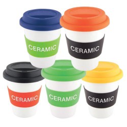 White Ceramic Takeaway Cup