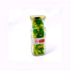 Corporate Coloured Humbugs in Glass Tall Jar 180G
