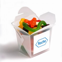 Frosted Pp Noodle Box Filled with Mixed Lollies 100G