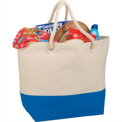 Zippered 12oz Cotton Canvas Rope Tote